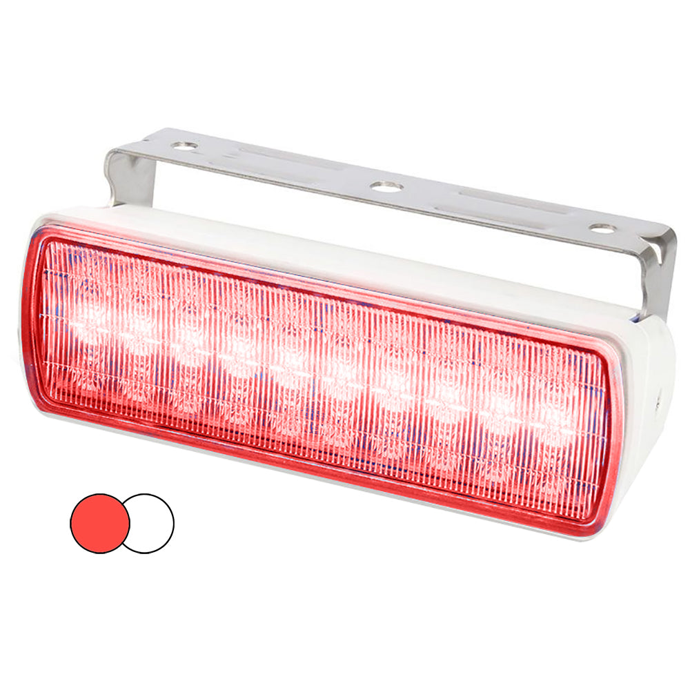Hella Marine Sea Hawk XL Dual Color LED Floodlights - Red/White LED - White Housing — marine flood/spreader lights