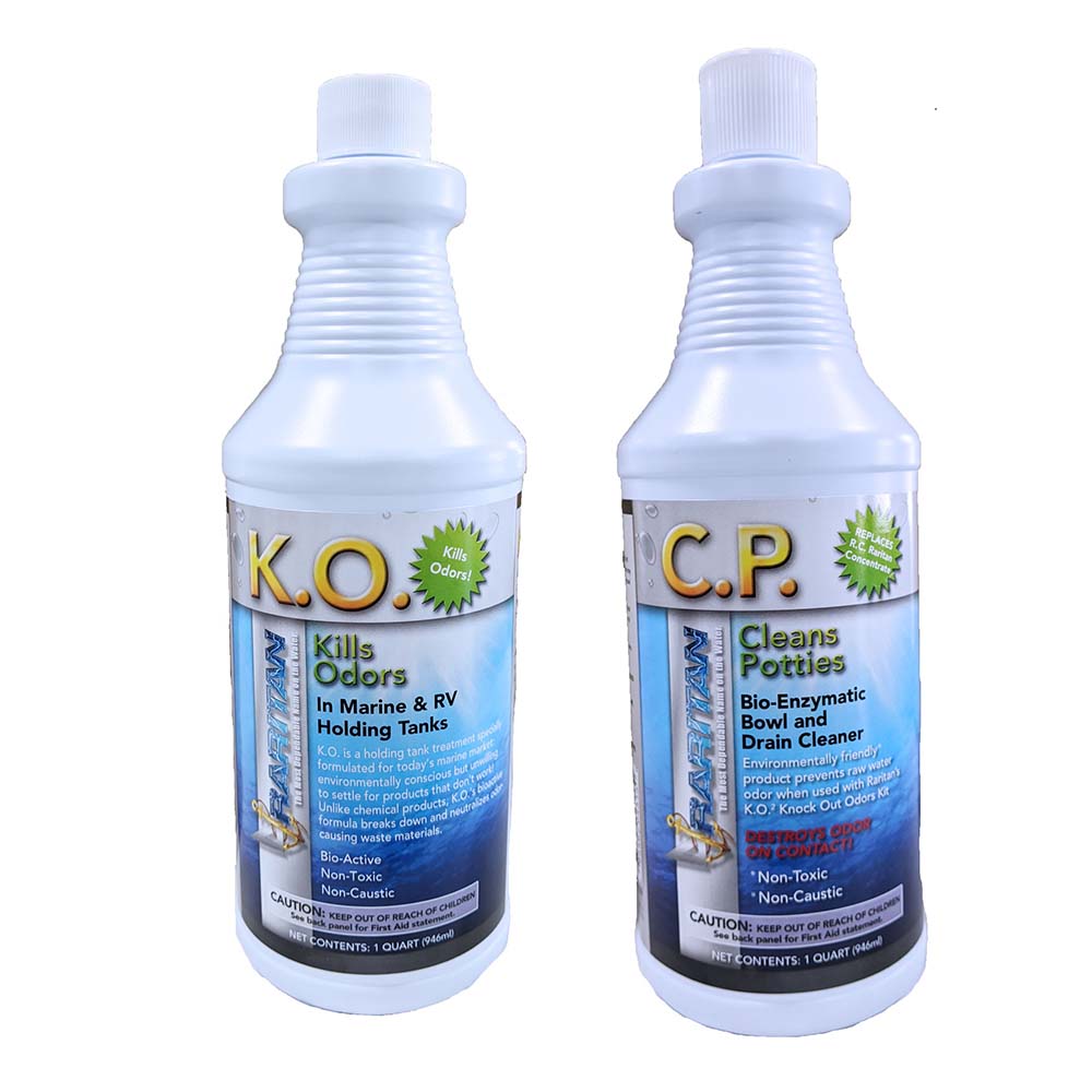 Raritan Potty Pack w/K.O. Kills Odors & C.P. Cleans Potties - 1 of Each - 32oz Bottles — marine cleaning