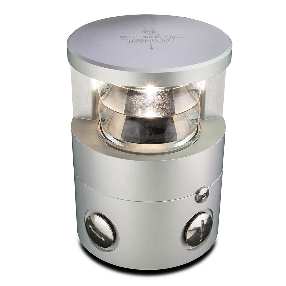 Lopolight Series 300-038 - Double Stacked Masthead Light - 5NM - Horizontal Mount - White - Silver Housing — marine navigation lights
