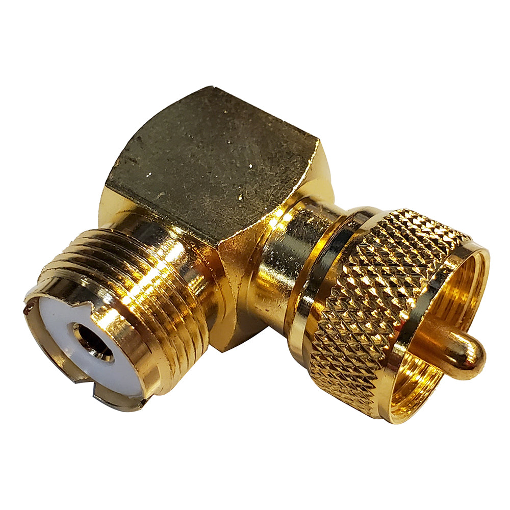 Shakespeare Right Angle Connector - PL-259 to SO-239 Adapter — marine accessories