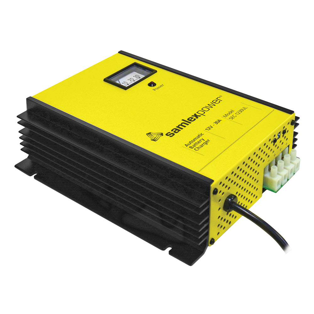 Samlex America Samlex 30A Battery Charger - 12V - 3-Bank - 3-Stage w/Dip Switch & Lugs — marine battery chargers