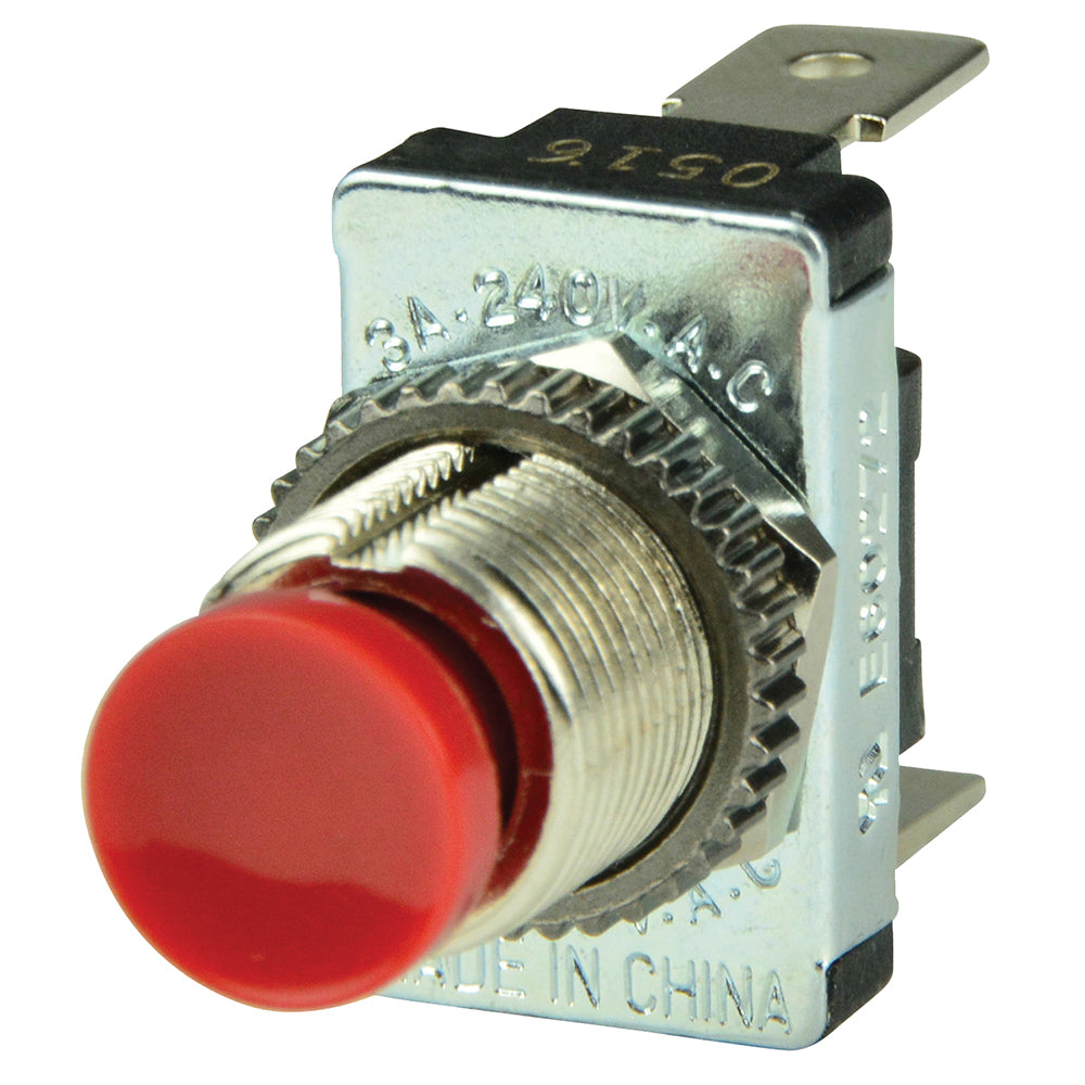 BEP Marine BEP Red SPST Momentary Contact Switch - OFF/(ON) — marine switches & accessories