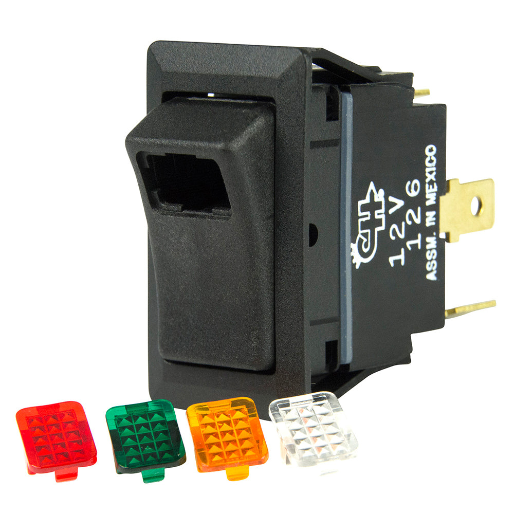 BEP Marine BEP SPST Rocker Switch - 1-LED w/4-Colored Covers - 12V/24V - ON/OFF — marine switches & accessories