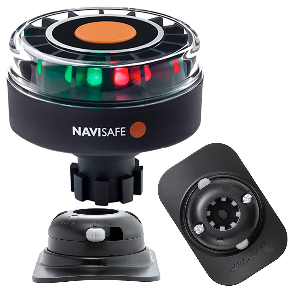 Navisafe Navilight Tricolor 2NM w/Navibolt Base & RIB Mount - Black — marine paddlesports