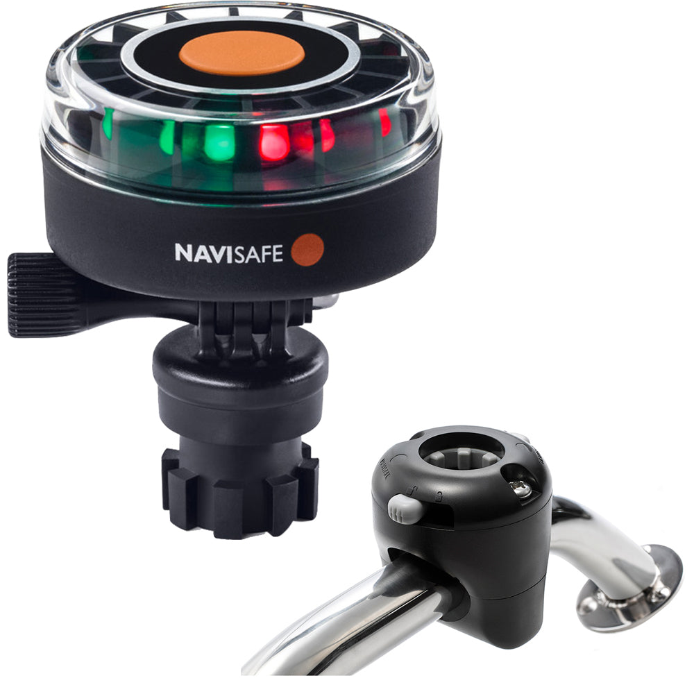 Navisafe Navilight 2NM Tricolor w/Navimount Base & Rail Mount - Black — marine paddlesports
