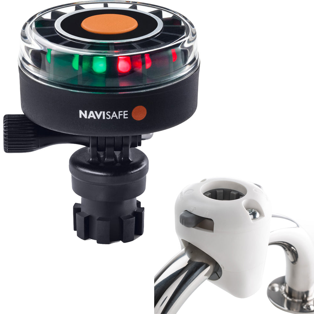 Navisafe Navilight 2NM Tricolor w/Navimount Base & Rail Mount - White — marine paddlesports