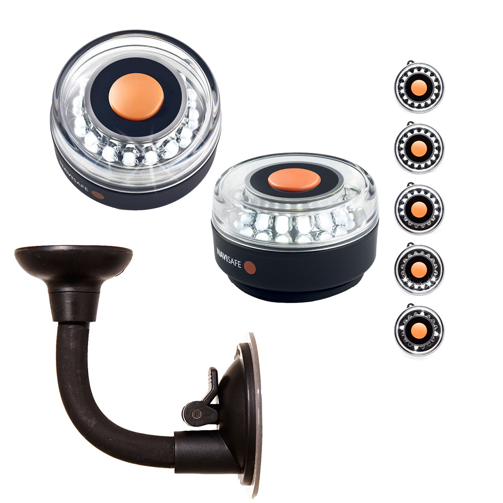 Navisafe Portable Navilight 360° 2NM - White w/Bendable Suction Cup Mount — marine paddlesports