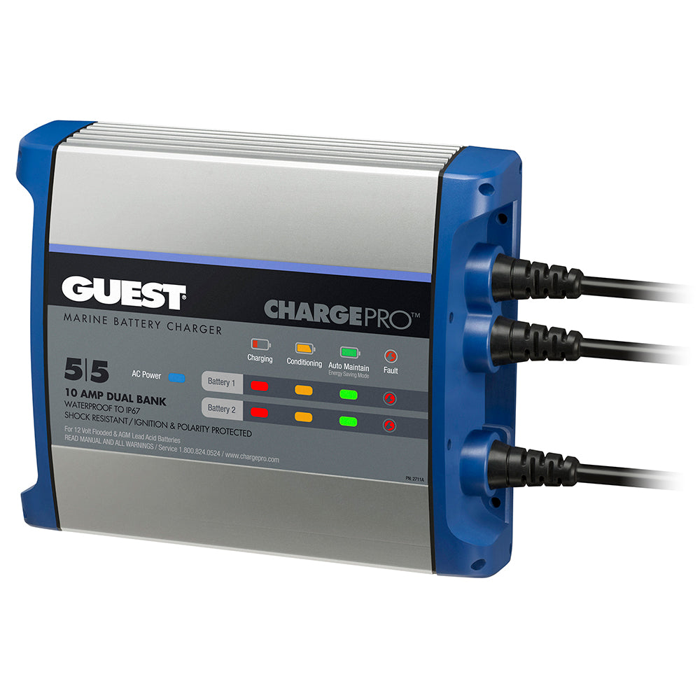 Guest On-Board Battery Charger 10A / 12V - 2 Bank - 120V Input — marine battery chargers