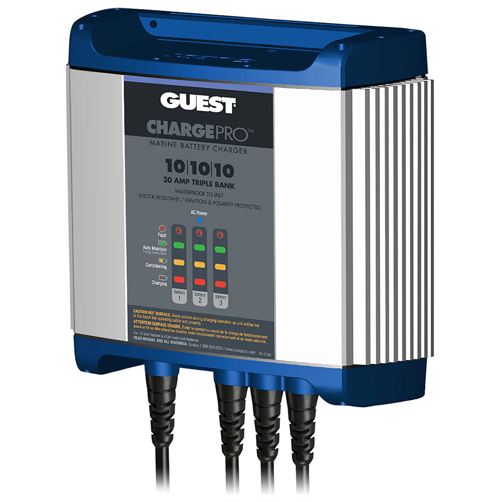 Guest On-Board Battery Charger 30A / 12V - 3 Bank - 120V Input — marine battery chargers