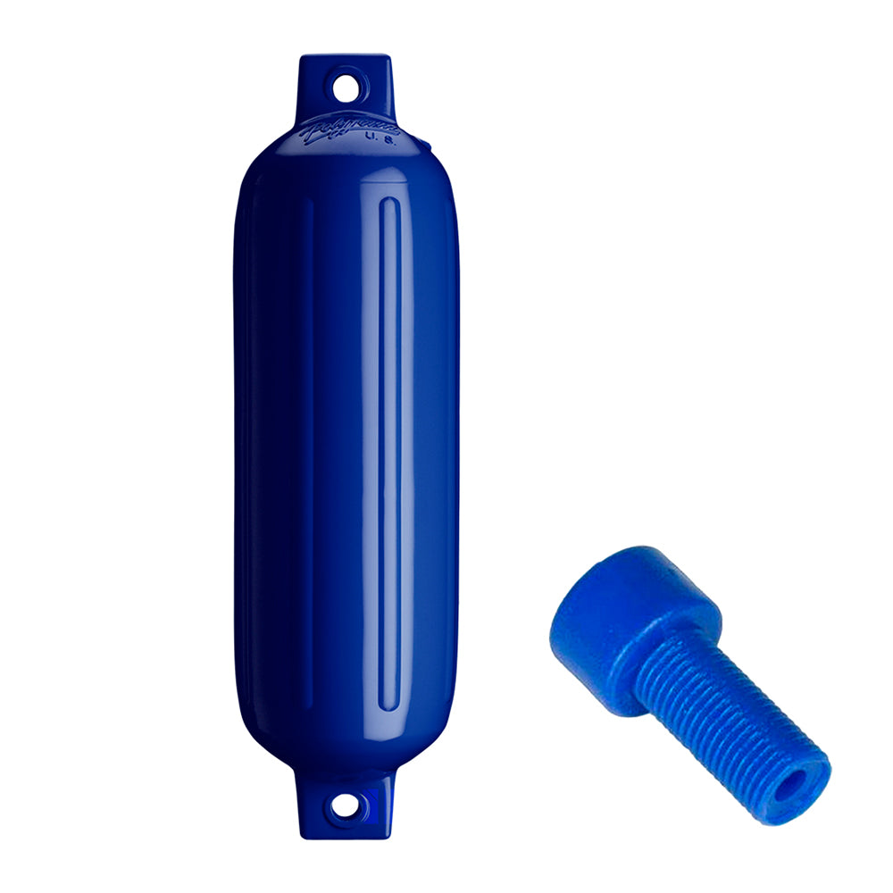 Polyform U.S. Polyform G-4 Twin Eye Fender 6.5" x 22" - Cobalt Blue w/Adapter — marine fenders