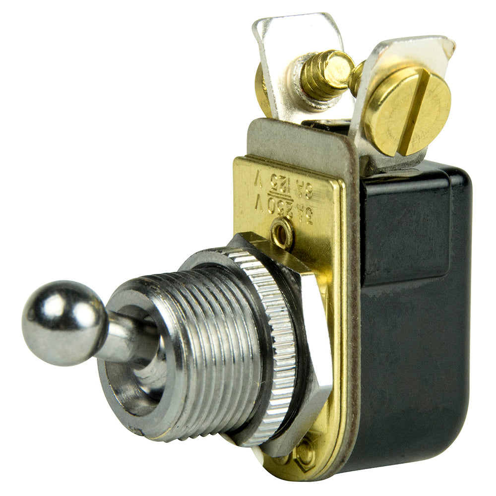 BEP Marine BEP SPST Chrome Plated Toggle Switch - 3/8" Ball Handle - OFF/ON — marine switches & accessories