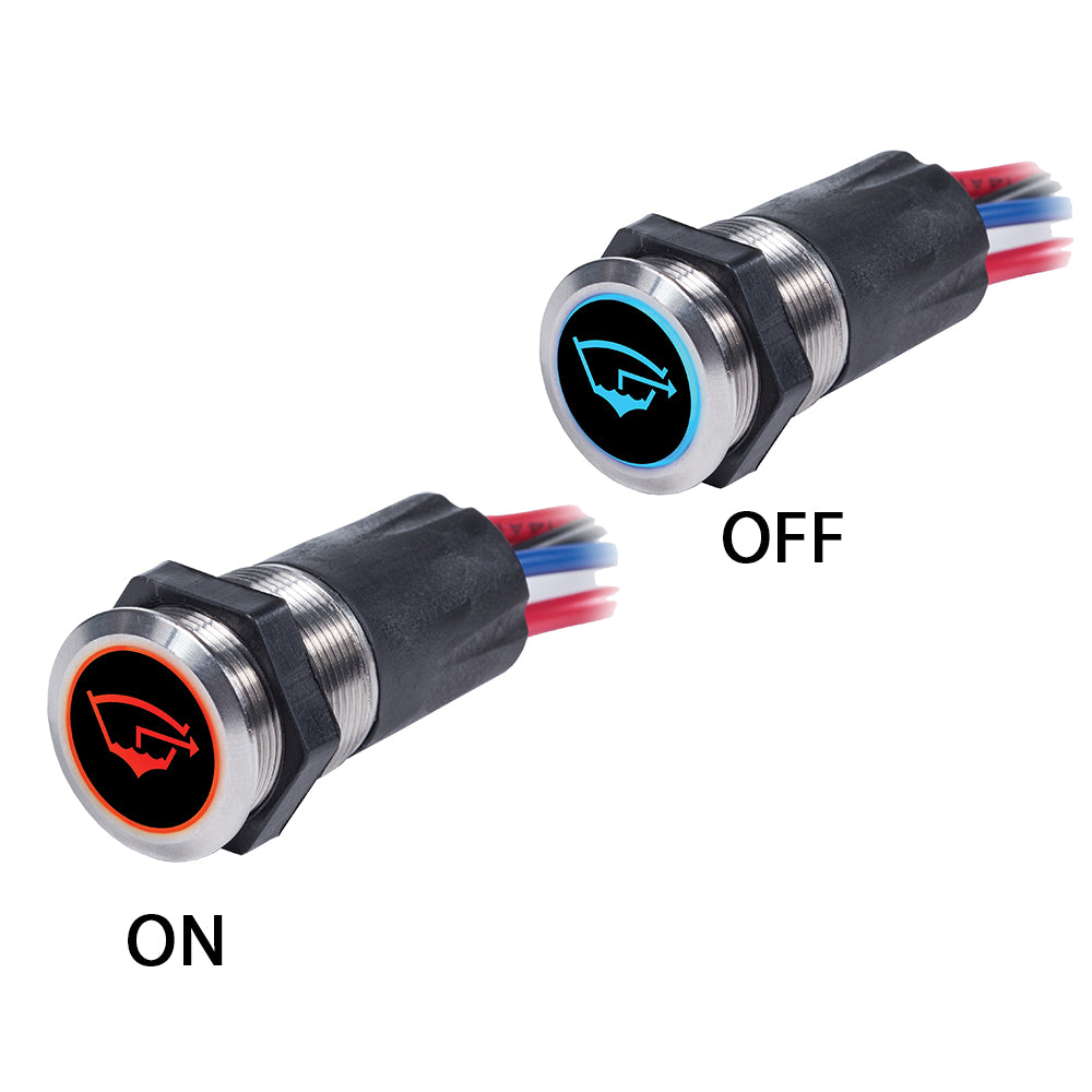 Blue Sea Systems Blue Sea 4180 Backlit Push Button Switch OFF/ON - 15A — marine switches & accessories
