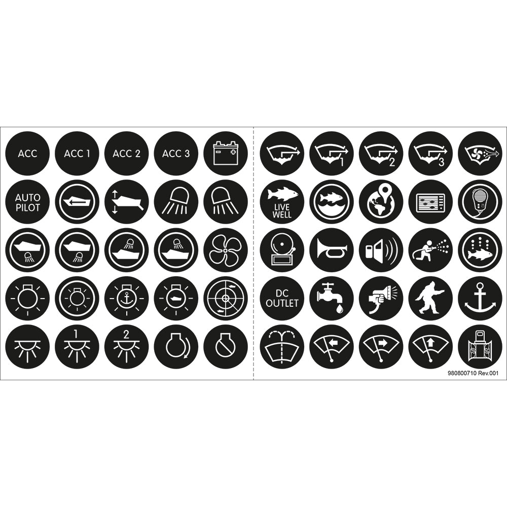 Blue Sea Systems Blue Sea 4230 Push Button Switch Label Kit — marine switches & accessories