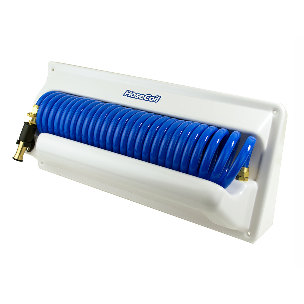HoseCoil Horizontal Mount Enclosure w/Additional 5' Feeder Hose — marine cleaning
