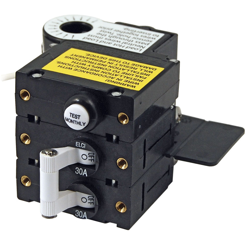 Blue Sea Systems Blue Sea A-Series ELCI Main Circuit Breaker - Double Pole 120V AC 30A — marine circuit breakers