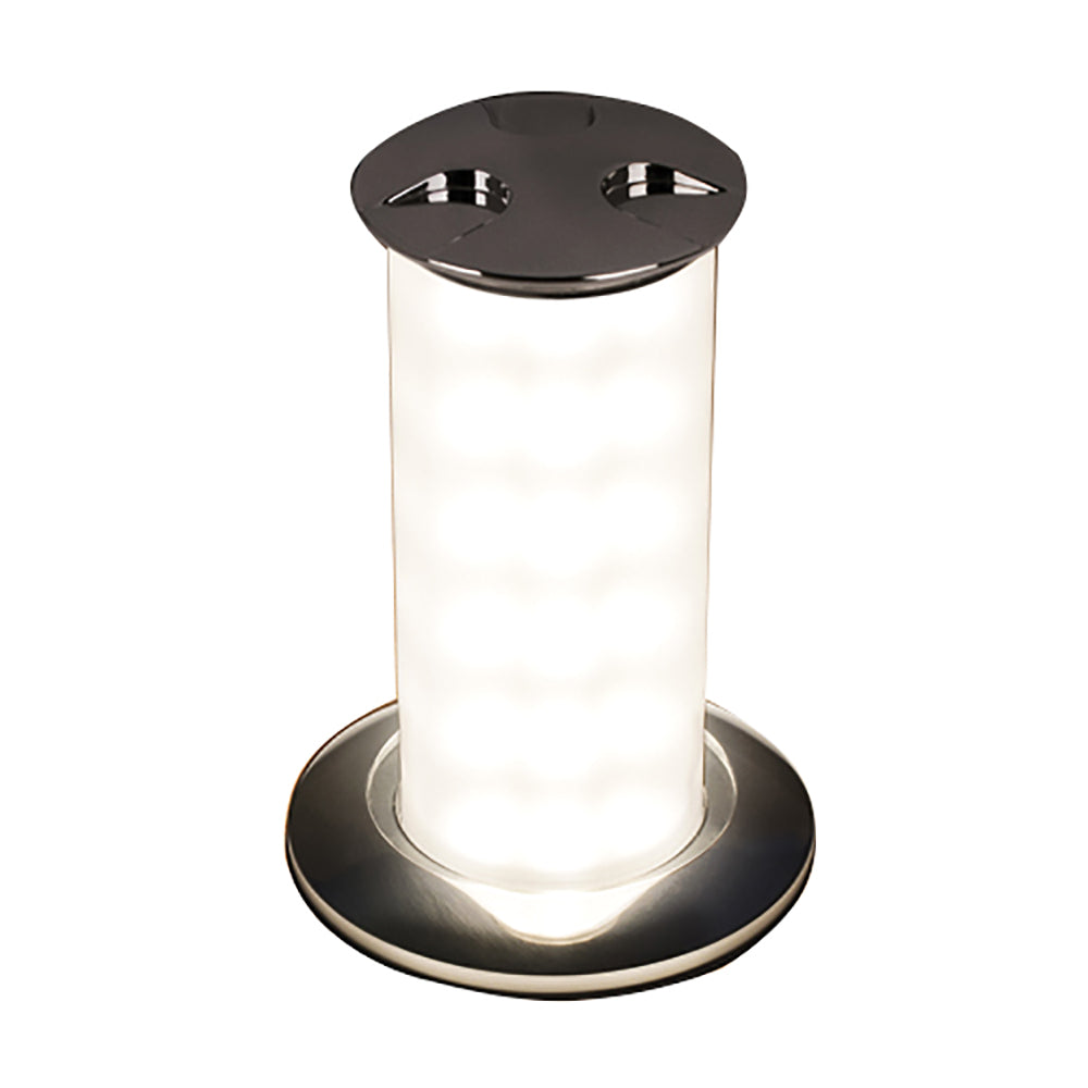 Quick Secret 3W Retractable Lamp w/Automatic Switch IP66 Mirrored Chrome Finish - Warm White LED — marine interior / courtesy light