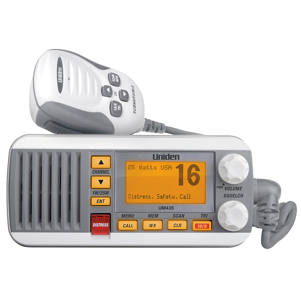 Uniden UM435 Fixed Mount VHF Radio - White — marine vhf - fixed mount