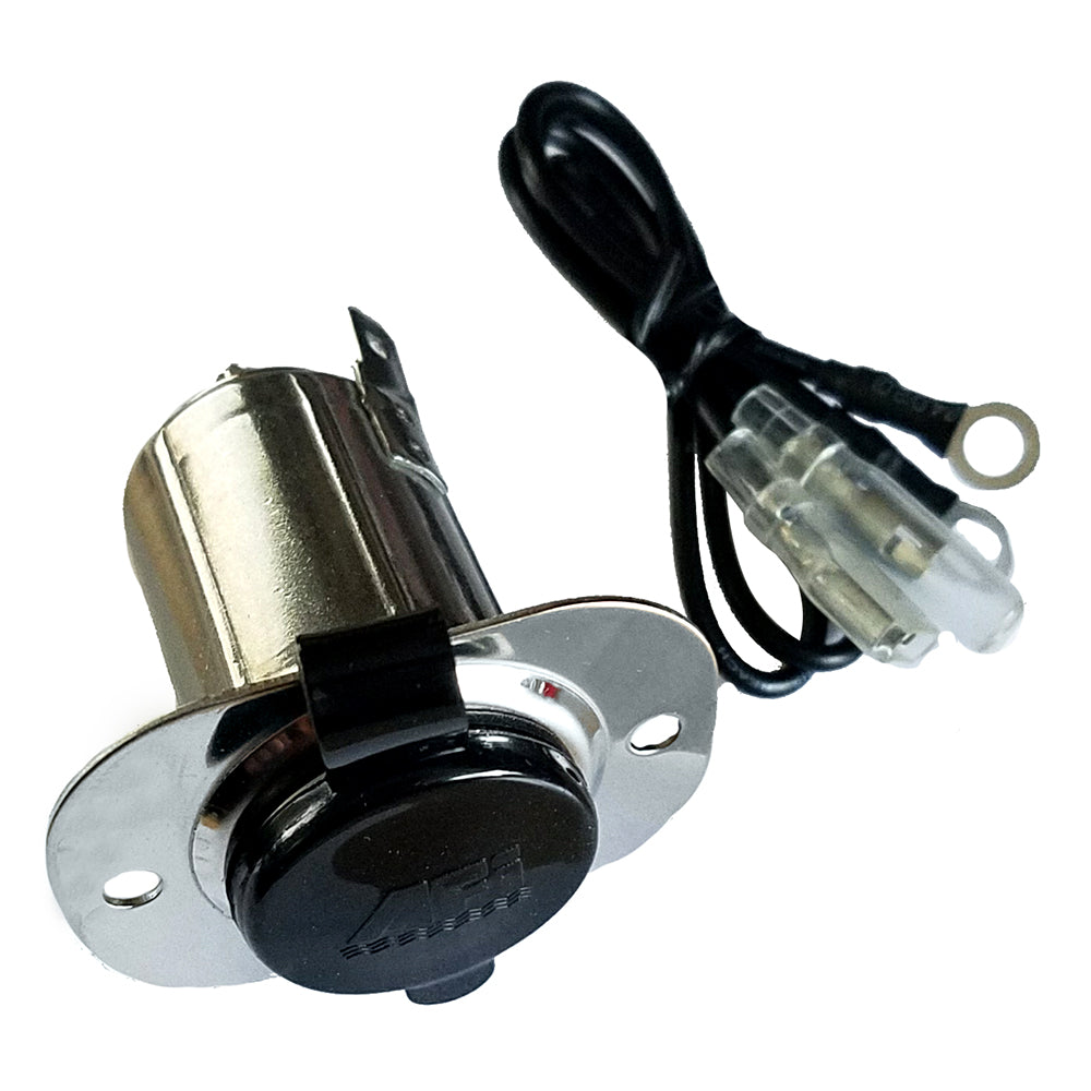 Marinco Stainless Steel 12V Receptacle w/Cap — marine accessories