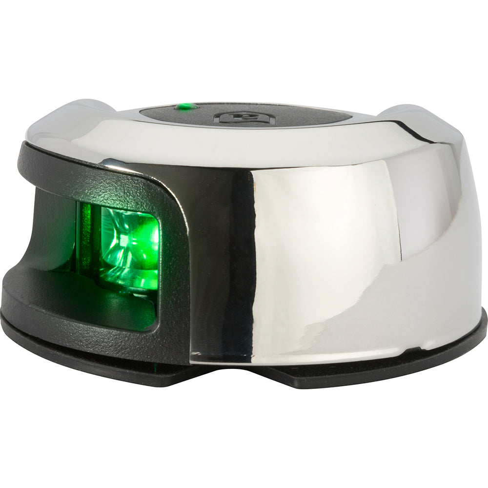 Attwood Marine Attwood LightArmor Deck Mount Navigation Light - Stainless Steel - Starboard (green) - 2NM — marine navigation lights