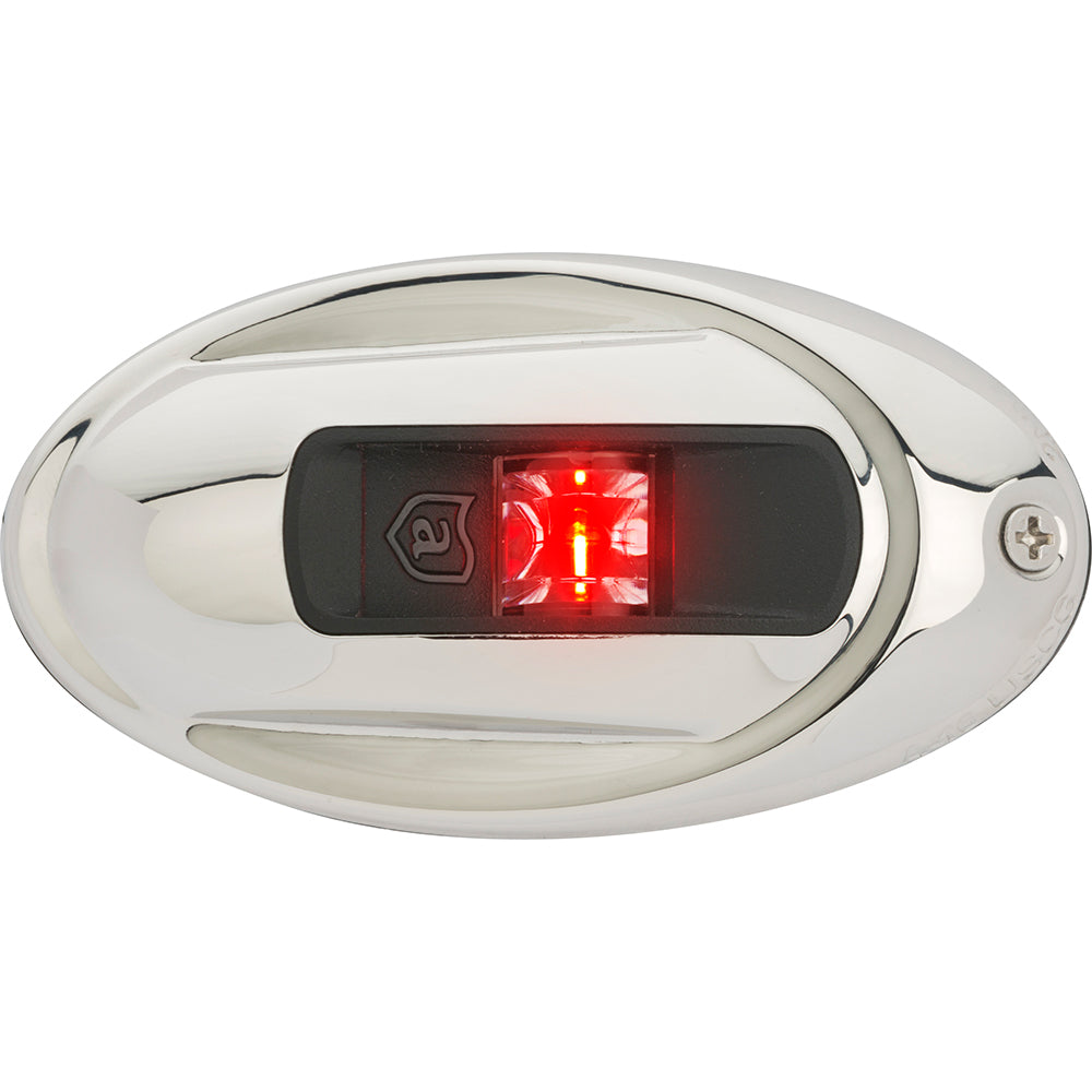 Attwood Marine Attwood LightArmor Vertical Surface Mount Navigation Light - Oval - Port (red) - Stainless Steel - 2NM — marine navigation lights
