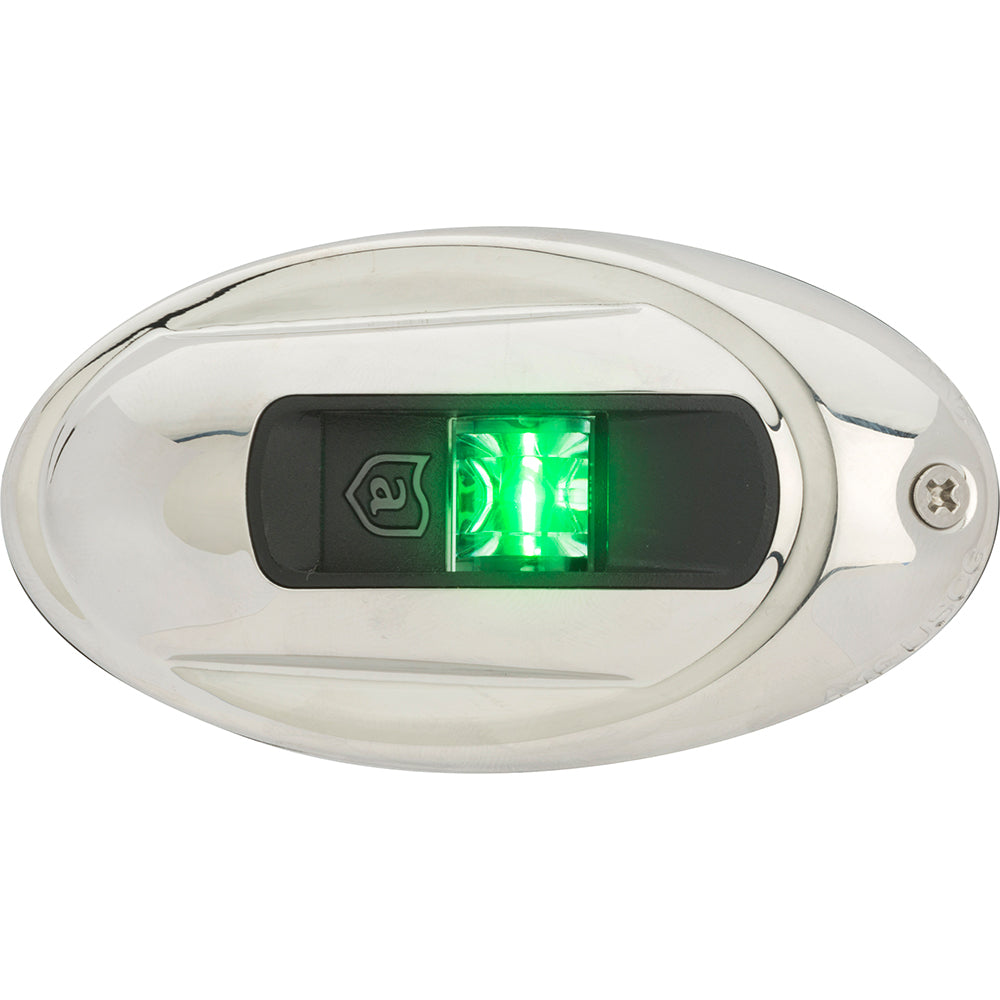 Attwood Marine Attwood LightArmor Vertical Surface Mount Navigation Light - Oval - Starboard (green) - Stainless Steel - 2NM — marine navigation lights