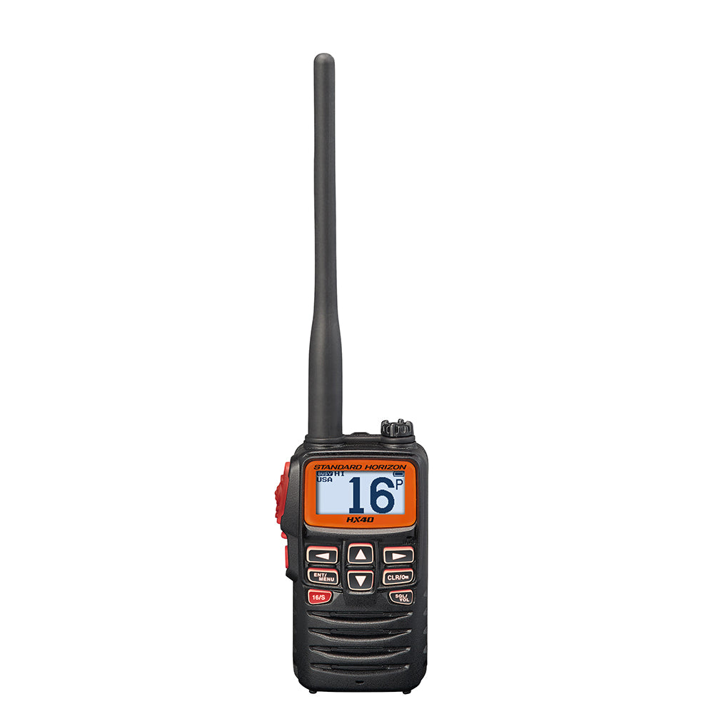 Standard Horizon HX40 Handheld 6W Ultra Compact Marine VHF Transceiver w/FM Band — marine vhf - handheld