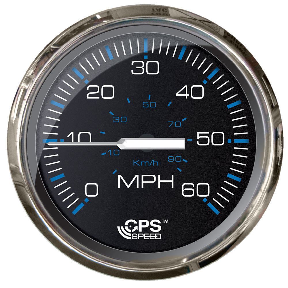 Faria Beede Instruments Faria Chesepeake Black 4" Studded Speedometer - 60MPH (GPS) — marine gauges
