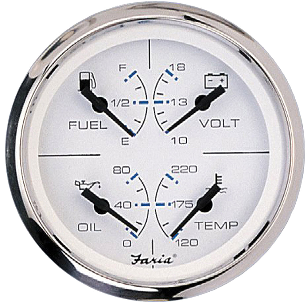 Faria Beede Instruments Faria Chesapeake White SS 4" Multifunction Gauge — marine gauges