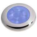 Hella Marine Polished Stainless Steel Rim LED Courtesy Lamp - Blue — marine interior / courtesy light