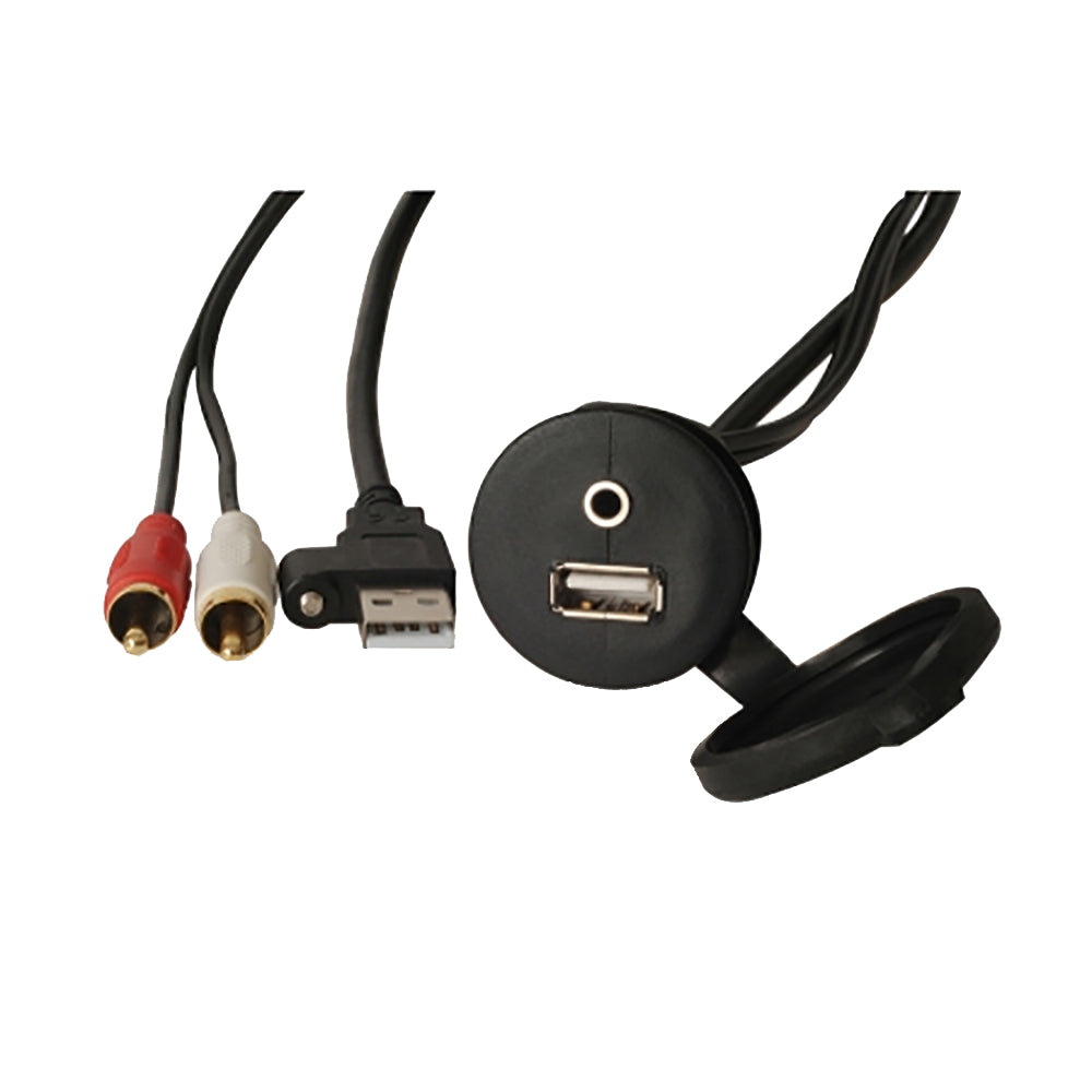 Fusion MS-CBUUSB3.5 Panel Mount USB & 3.5mm Headphone Jack — marine accessories