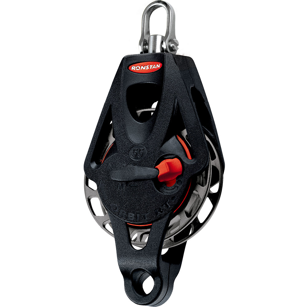 Ronstan Series 55 Ratchet Mount Orbit Block - Single Becket Swivel — marine blocks