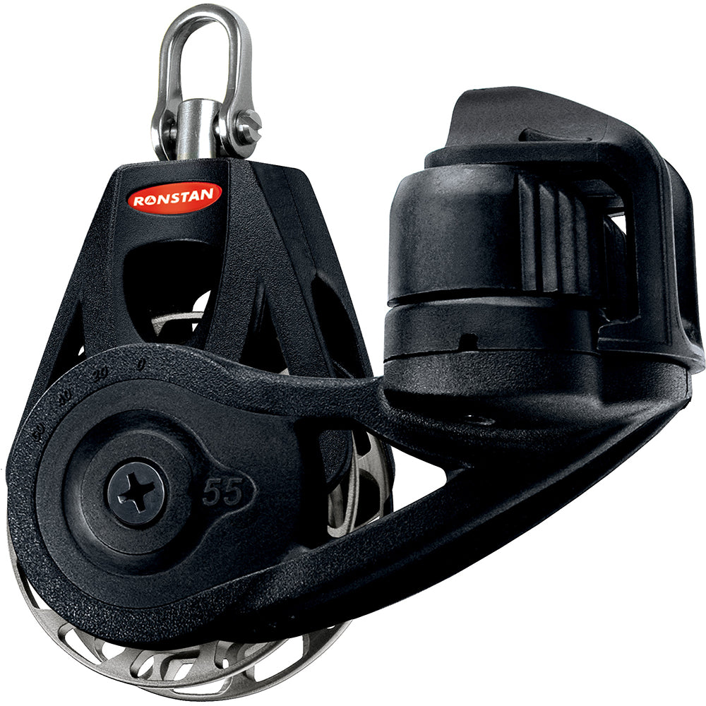 Ronstan Series 55 Ratchet Mount Orbit Block - Single Cleat Swivel - Auto — marine blocks