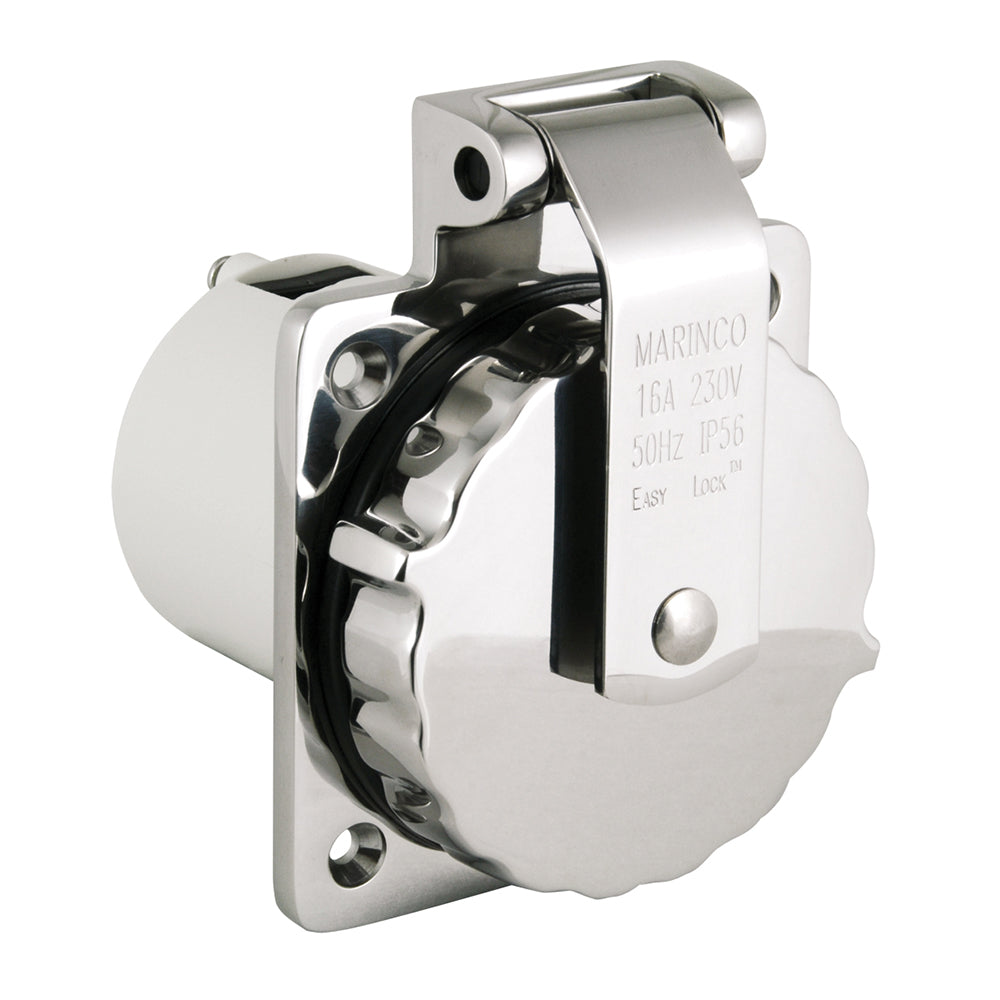 Marinco 16A 230V Easy Lock 316 Stainless Steel Inlet — marine shore power
