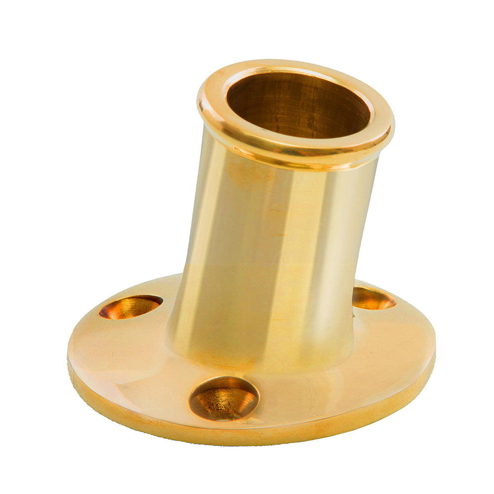 Whitecap Top-Mounted Flag Pole Socket Polished Brass - 3/4" ID — marine accessories