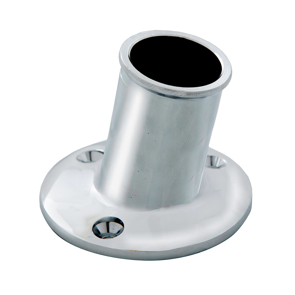 Whitecap Top-Mounted Flag Pole Socket CP/Brass - 1" ID — marine accessories