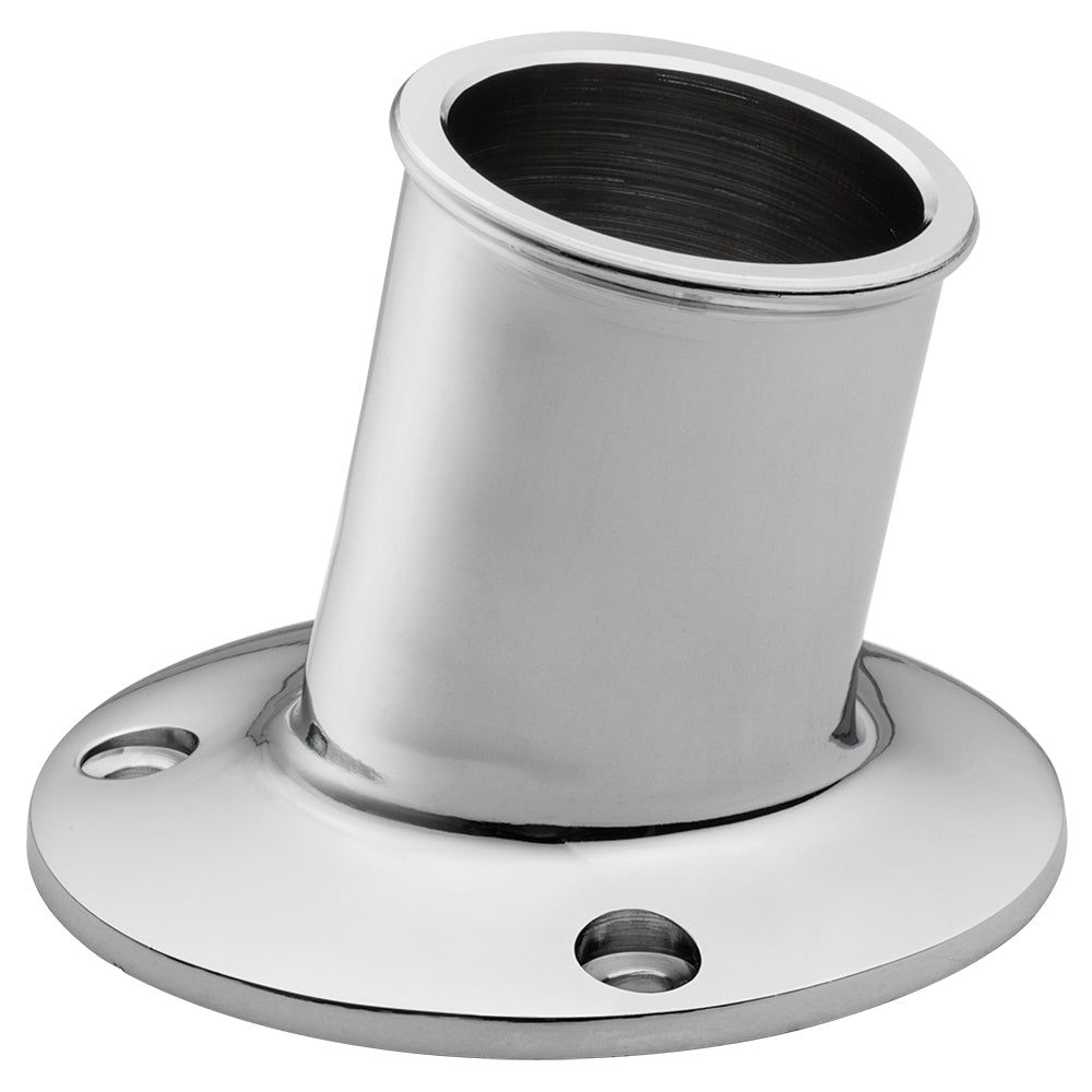 Whitecap Top-Mounted Flag Pole Socket - CP/Brass - 1-1/4" ID — marine accessories