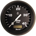 Faria Beede Instruments Faria Euro Black 4" Tachometer w/Hourmeter (4000 RPM) (Diesel)(Mech. Takeoff & Var. Ratio Alt.) — marine gauges