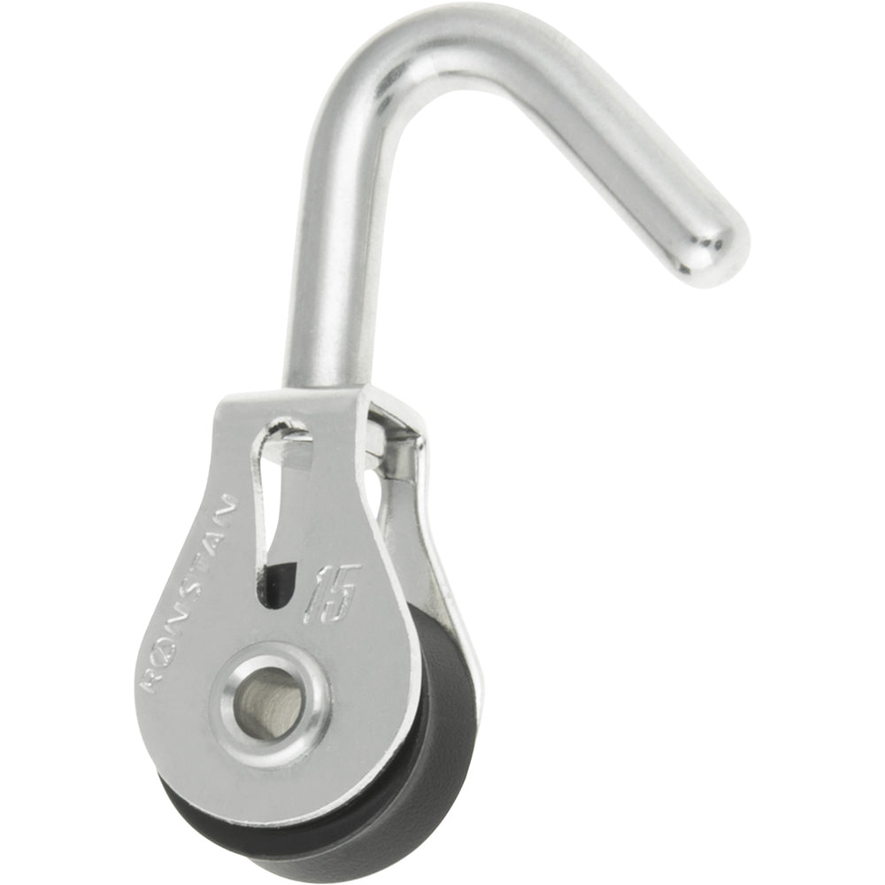 Ronstan Series 15 Ball Bearing Utility Block - Single, Swivel Hook Head — marine blocks