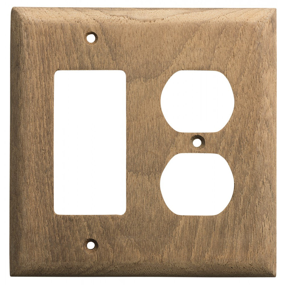 Whitecap Teak Rocker Switch/Duplex Receptacle Cover Plate — marine teak