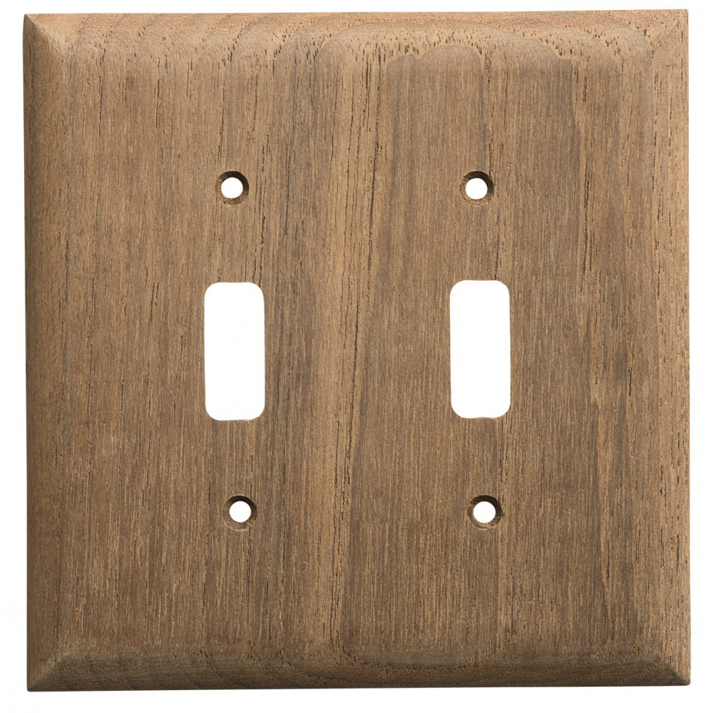Whitecap Teak 2-Toggle Switch/Receptacle Cover Plate — marine teak