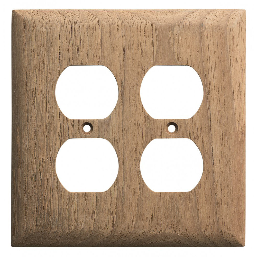 Whitecap Teak 2-Duplex/Receptacle Cover Plate — marine teak