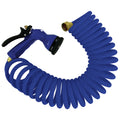 Whitecap 15' Blue Coiled Hose w/Adjustable Nozzle — marine washdown / pressure pumps