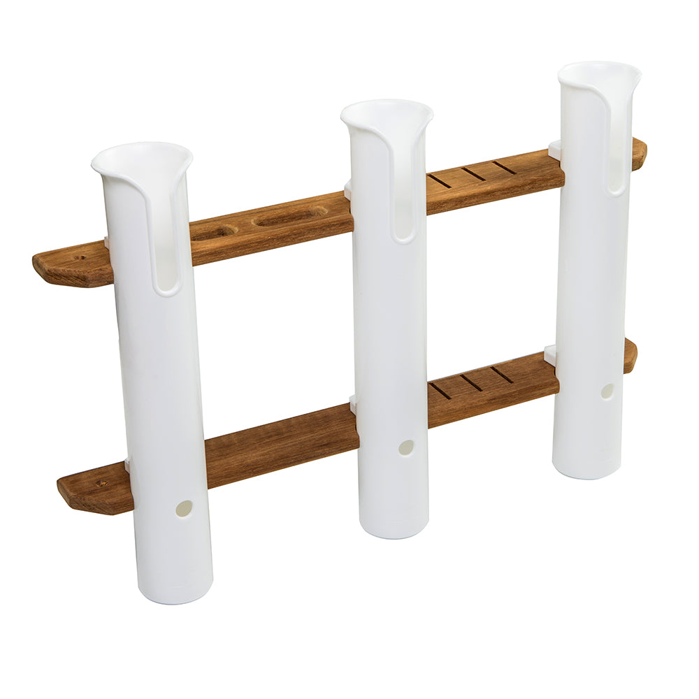 Whitecap Teak 3-Rod Tournament Storage Rack — marine teak