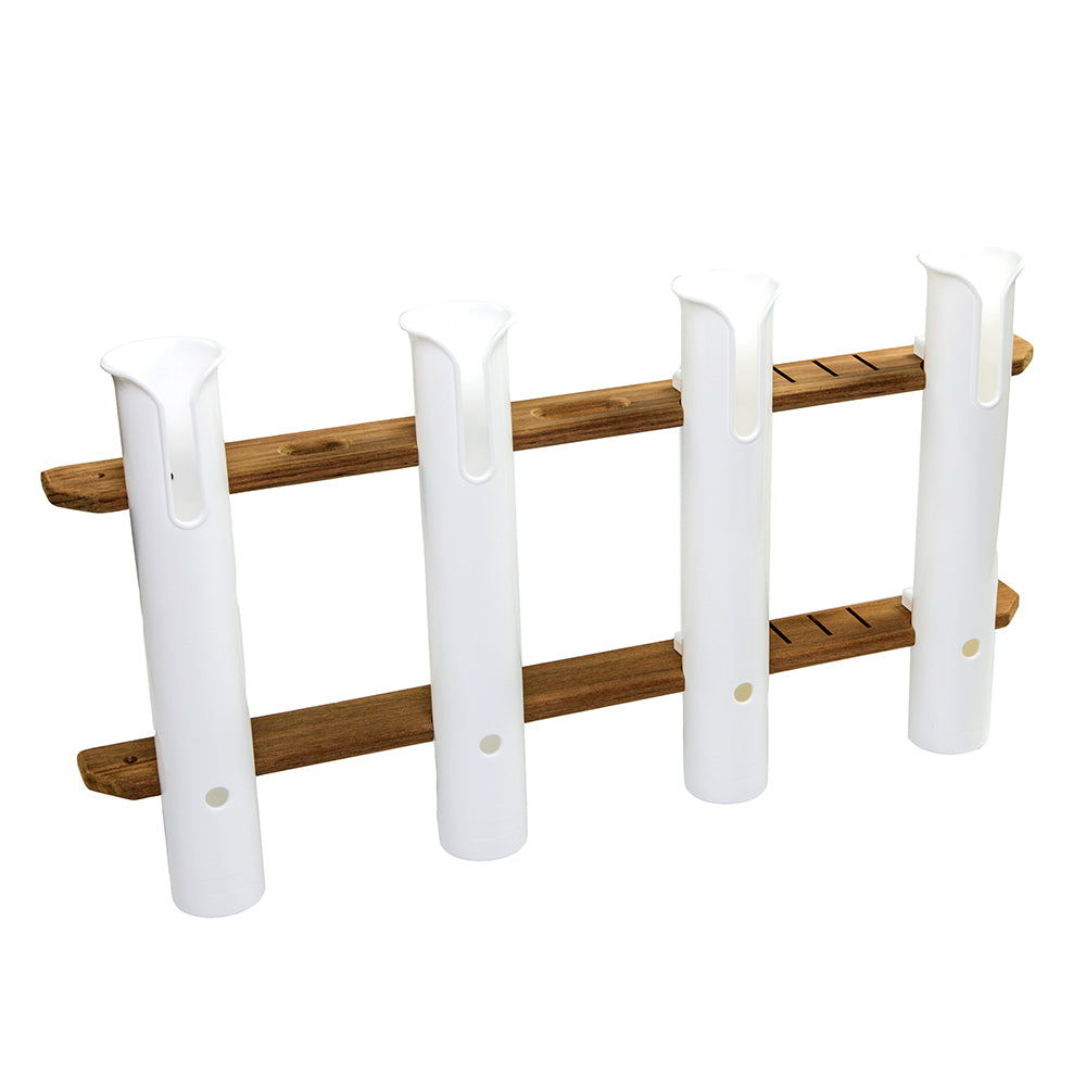 Whitecap Teak 4-Rod Tournament Storage Pack — marine teak