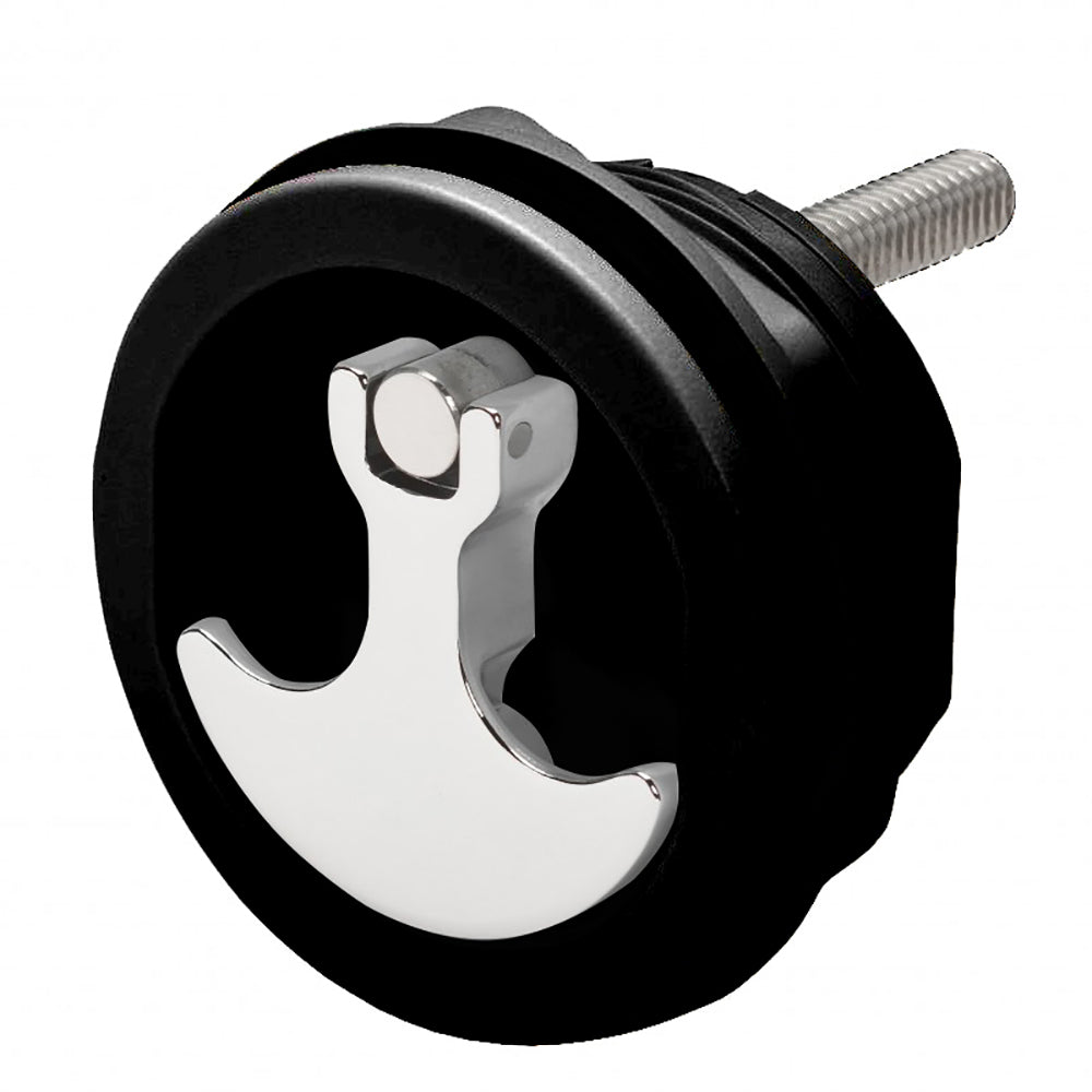 Whitecap Compression Handle CP Zamac/Black Nylon No Lock Fresh Water Use Only — marine latches