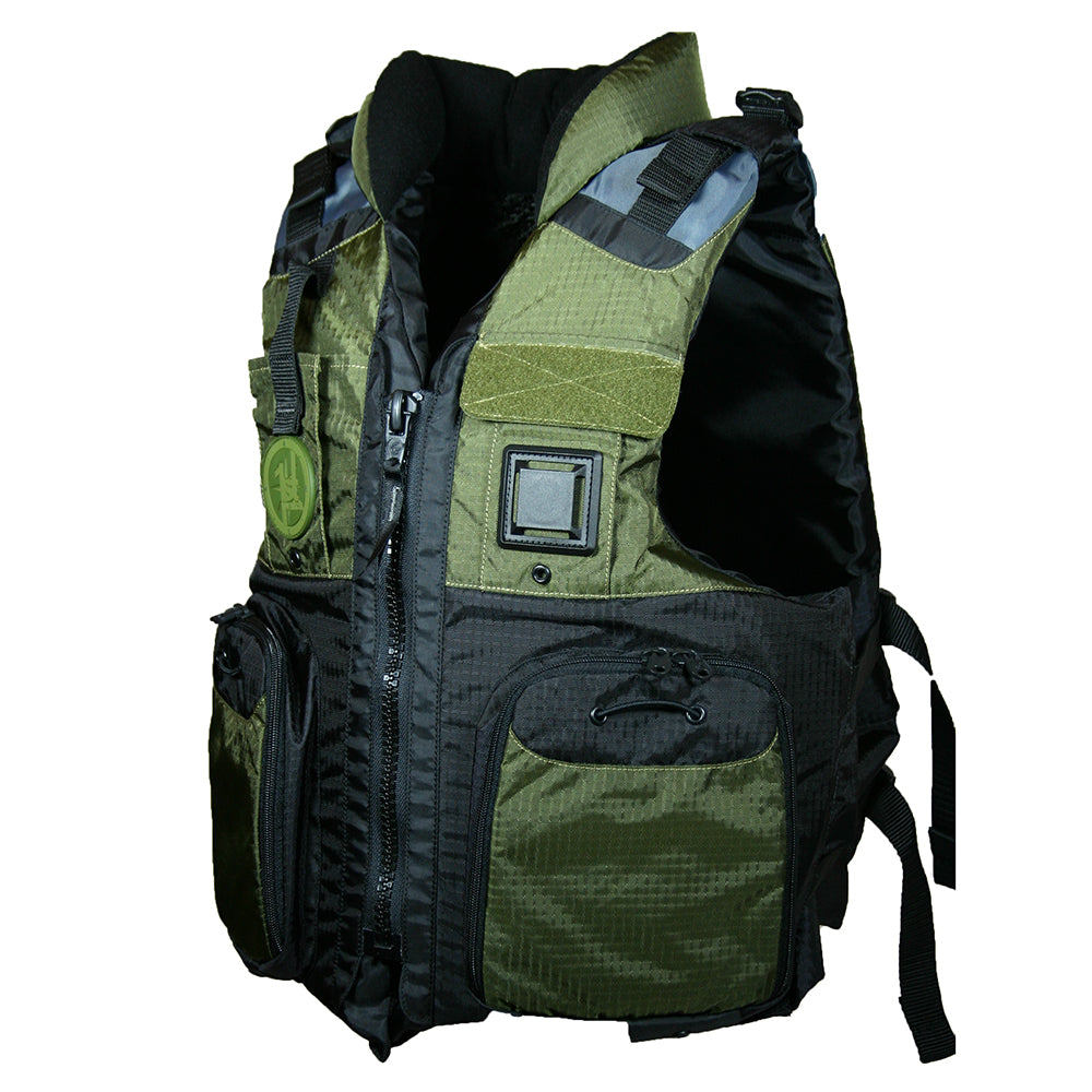First Watch AV-800 Four Pocket Flotation Vest - OD Green - XXL to3XL — marine personal flotation devices