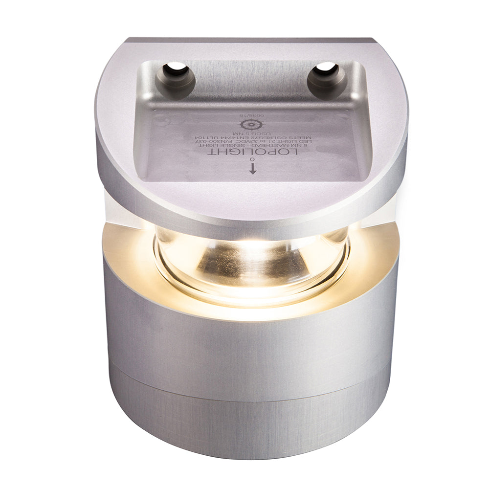 Lopolight Series 300-037 - Masthead Light - 5NM - Vertical Mount - White - Silver Housing — marine navigation lights