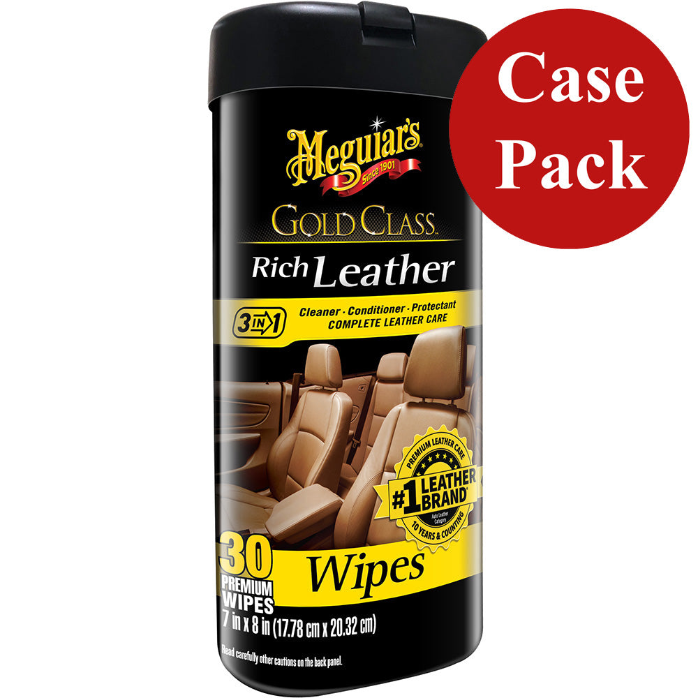 Meguiar's Gold Class™ Rich Leather Cleaner & Conditioner Wipes *Case of 6* — marine cleaning
