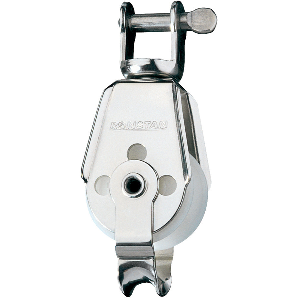Ronstan Series 30 Utility Block - Single, Becket, Swivel Shackle Head — marine blocks