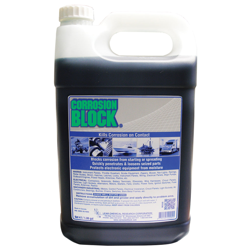 Corrosion Block Liquid 4-Liter Refill - Non-Hazmat, Non-Flammable & Non-Toxic — marine cleaning